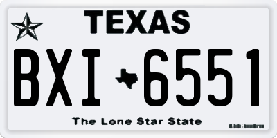 TX license plate BXI6551