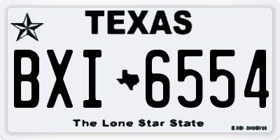 TX license plate BXI6554