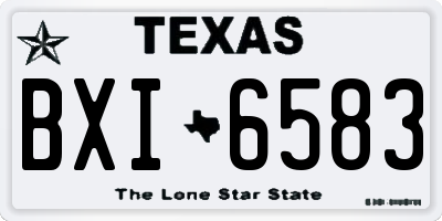 TX license plate BXI6583