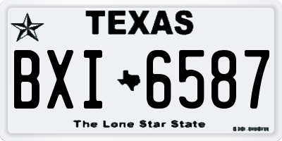 TX license plate BXI6587