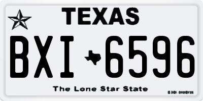 TX license plate BXI6596