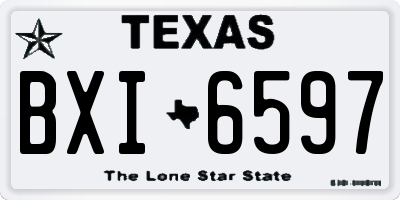 TX license plate BXI6597