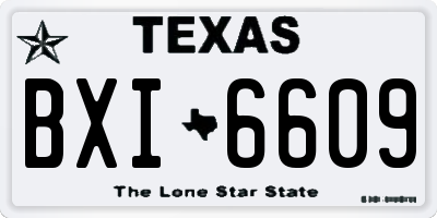 TX license plate BXI6609