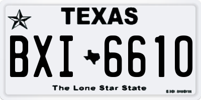 TX license plate BXI6610