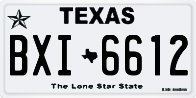 TX license plate BXI6612