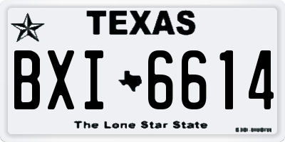 TX license plate BXI6614