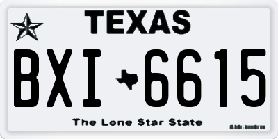 TX license plate BXI6615