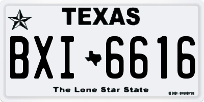 TX license plate BXI6616