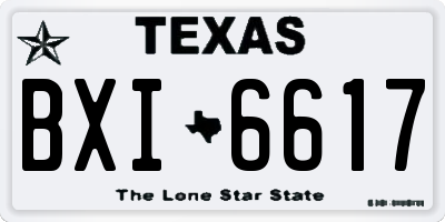 TX license plate BXI6617