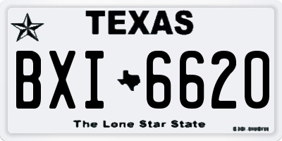 TX license plate BXI6620
