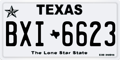 TX license plate BXI6623