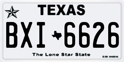 TX license plate BXI6626