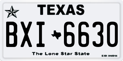 TX license plate BXI6630