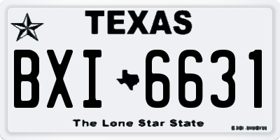 TX license plate BXI6631