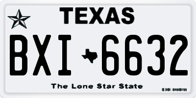 TX license plate BXI6632