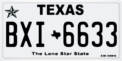 TX license plate BXI6633