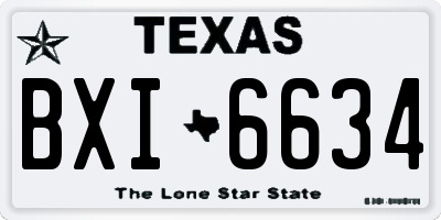 TX license plate BXI6634
