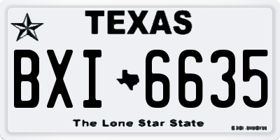 TX license plate BXI6635