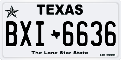TX license plate BXI6636