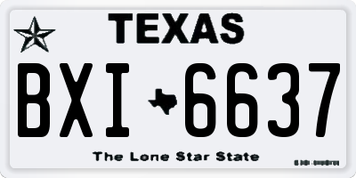 TX license plate BXI6637
