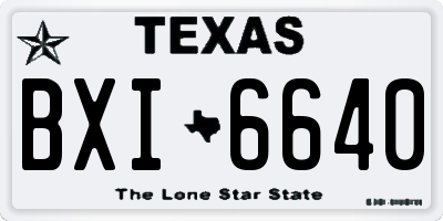 TX license plate BXI6640
