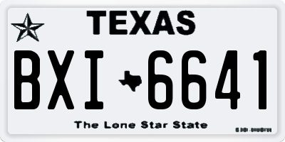 TX license plate BXI6641