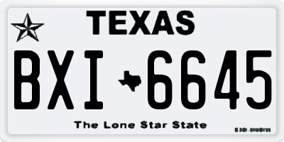 TX license plate BXI6645