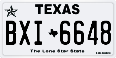 TX license plate BXI6648