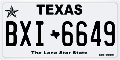 TX license plate BXI6649