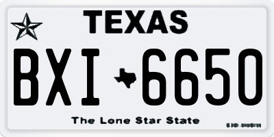 TX license plate BXI6650
