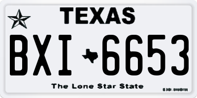 TX license plate BXI6653