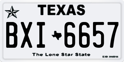 TX license plate BXI6657