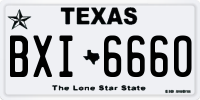 TX license plate BXI6660