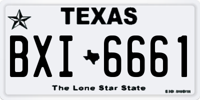 TX license plate BXI6661