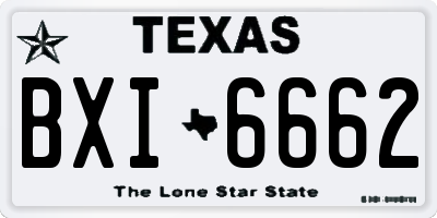 TX license plate BXI6662