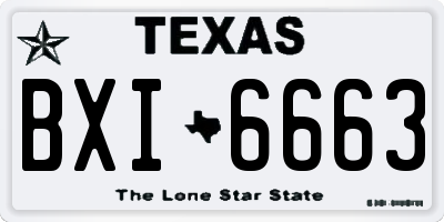 TX license plate BXI6663