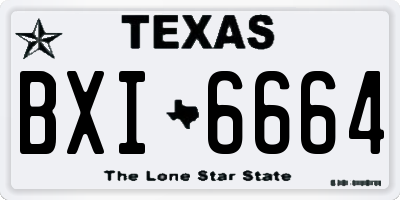 TX license plate BXI6664