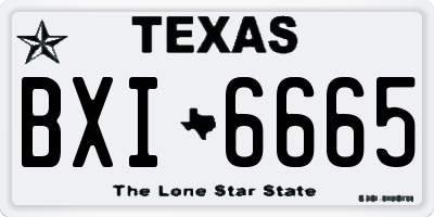 TX license plate BXI6665