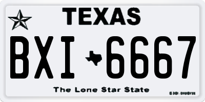 TX license plate BXI6667