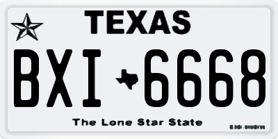 TX license plate BXI6668