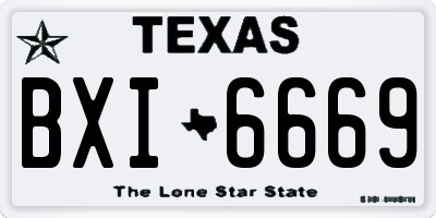 TX license plate BXI6669
