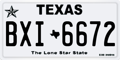 TX license plate BXI6672