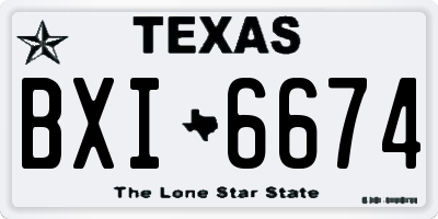 TX license plate BXI6674