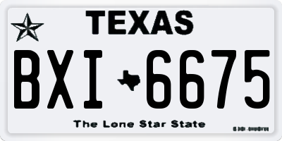 TX license plate BXI6675
