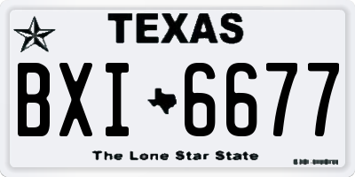TX license plate BXI6677