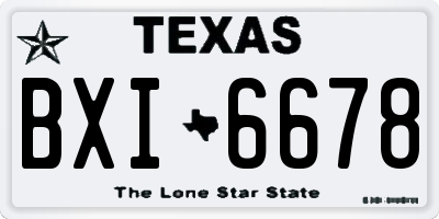 TX license plate BXI6678