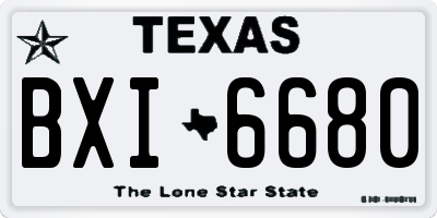 TX license plate BXI6680