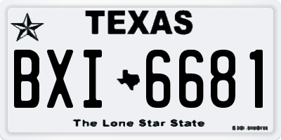 TX license plate BXI6681