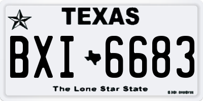 TX license plate BXI6683