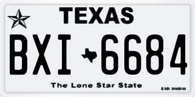 TX license plate BXI6684